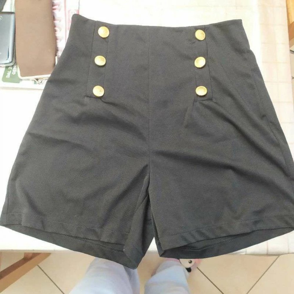 Double Breasted High Waist Shorts